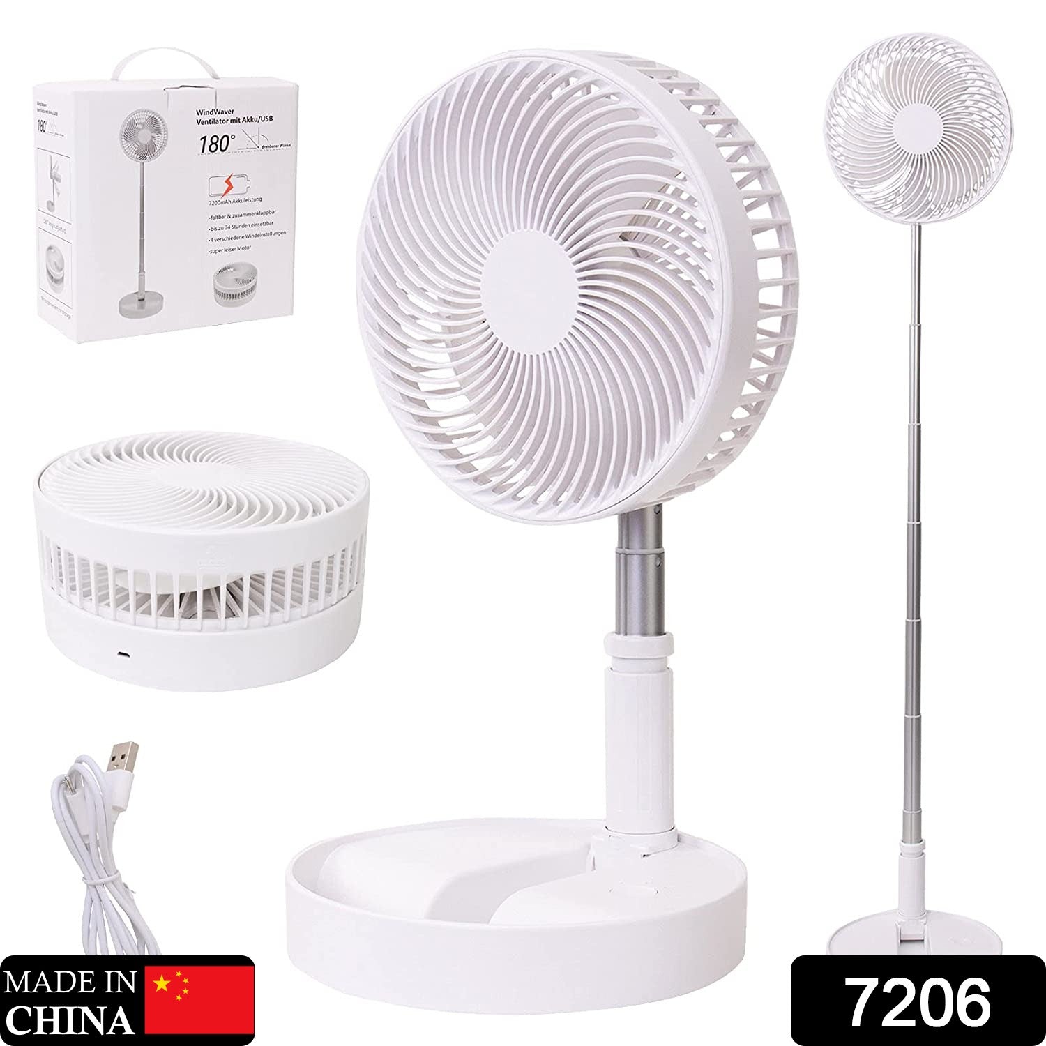 7206 TELESCOPIC ELECTRIC DESKTOP FAN, HEIGHT ADJUSTABLE, FOLDABLE & PORTABLE FOR TRAVEL/CARRY | SILENT TABLE TOP PERSONAL FAN FOR BEDSIDE, OFFICE TABLE DeoDap 7206 TELESCOPIC ELECTRIC DESKTOP FAN, HEIGHT ADJUSTABLE, FOLDABLE & PORTABLE FOR TRAVEL/CARRY | SILENT TABLE TOP PERSONAL FAN FOR BEDSIDE, OFFICE TABLE DeoDap
